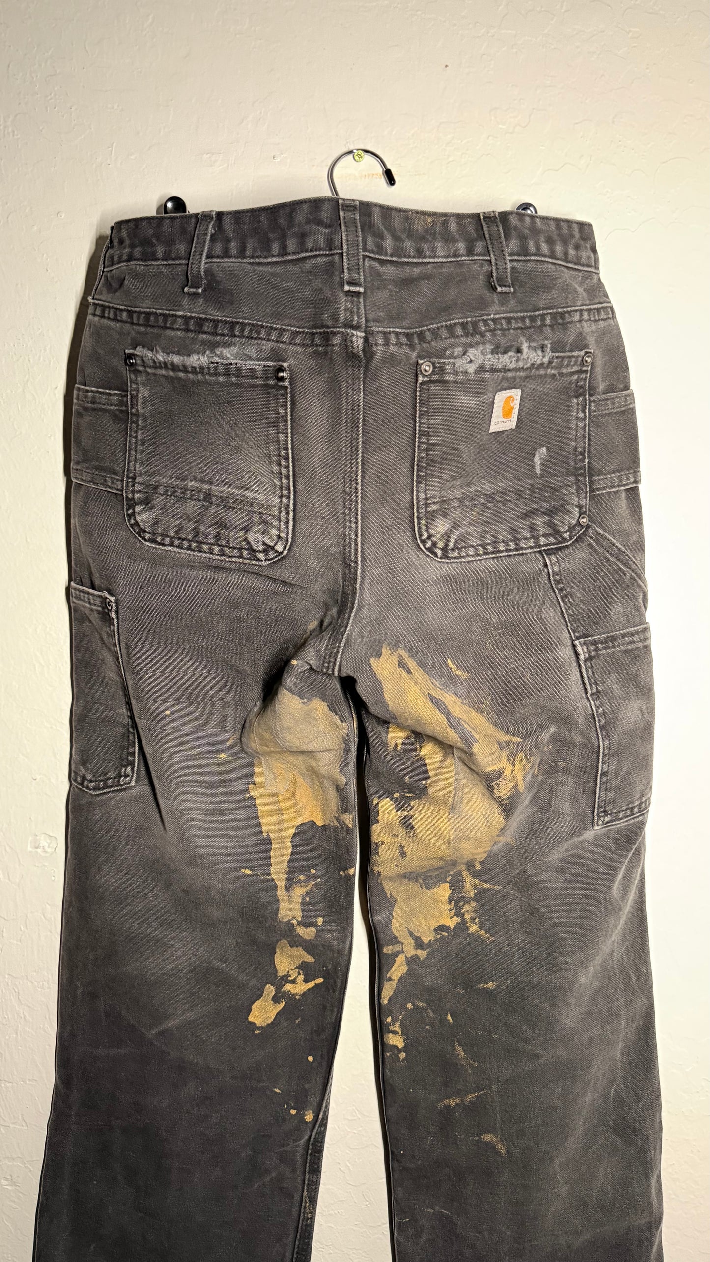 Black Paint Splatter Double Knee