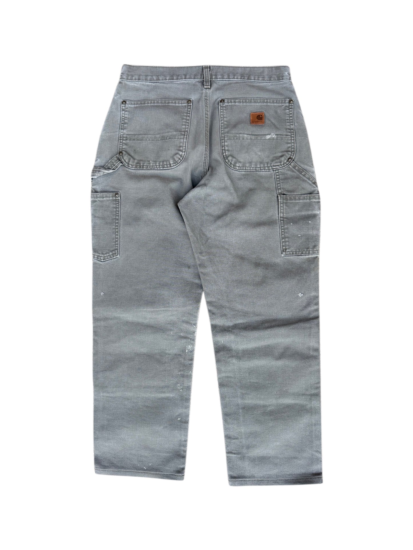 White Paint Splatter Faded Out Green Carhartt Double Knee