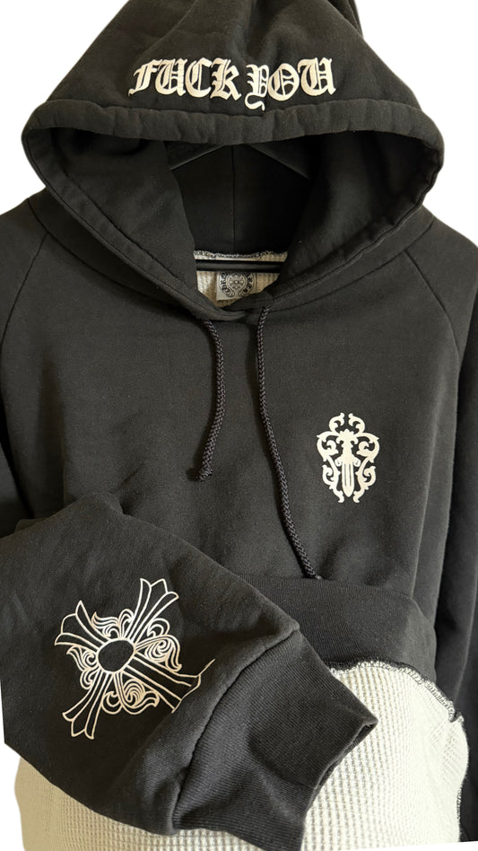 Vintage Chrome Hearts Thermal Lined "Fuck You" Hoodie