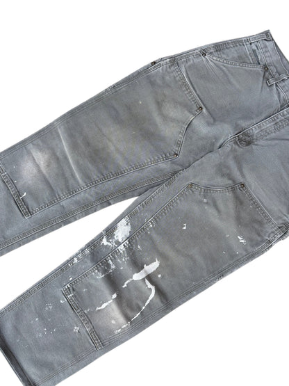 White Paint Splatter Faded Out Green Carhartt Double Knee