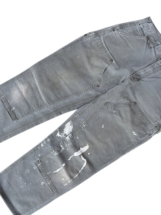 White Paint Splatter Faded Out Green Carhartt Double Knee
