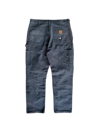 Paint Splatter Black Carhartt Double Knee