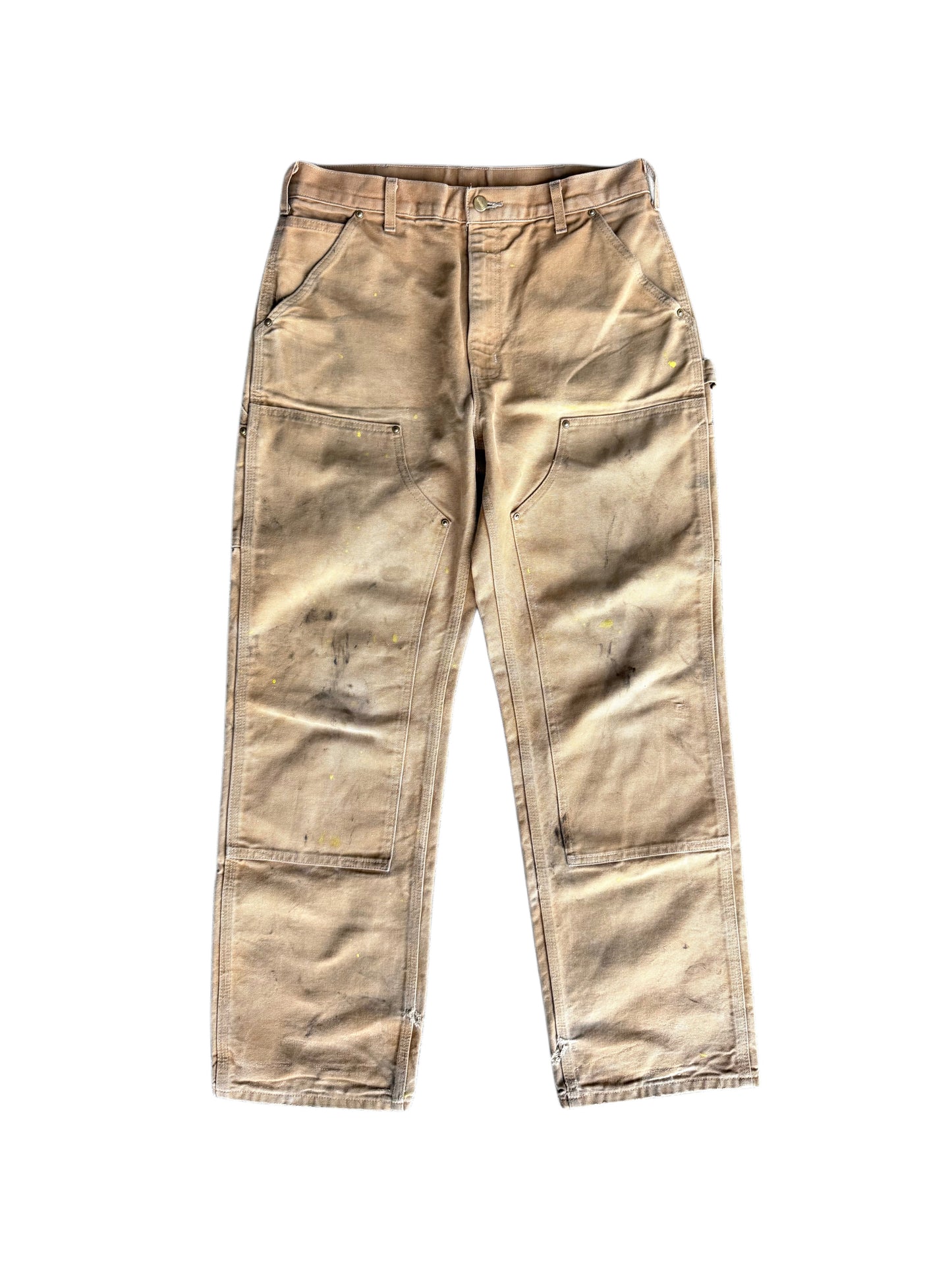Yellow Paint Tan Carhartt Double Knee