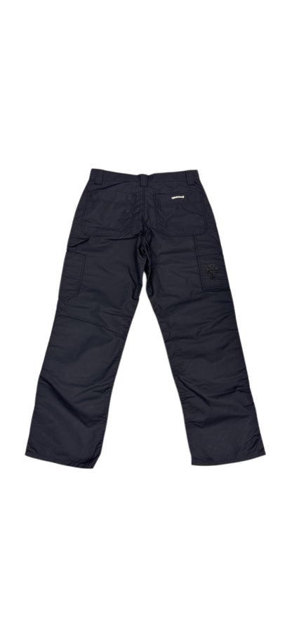 Chrome Hearts Navy/Black Nylon & Leather Carpenter Pants