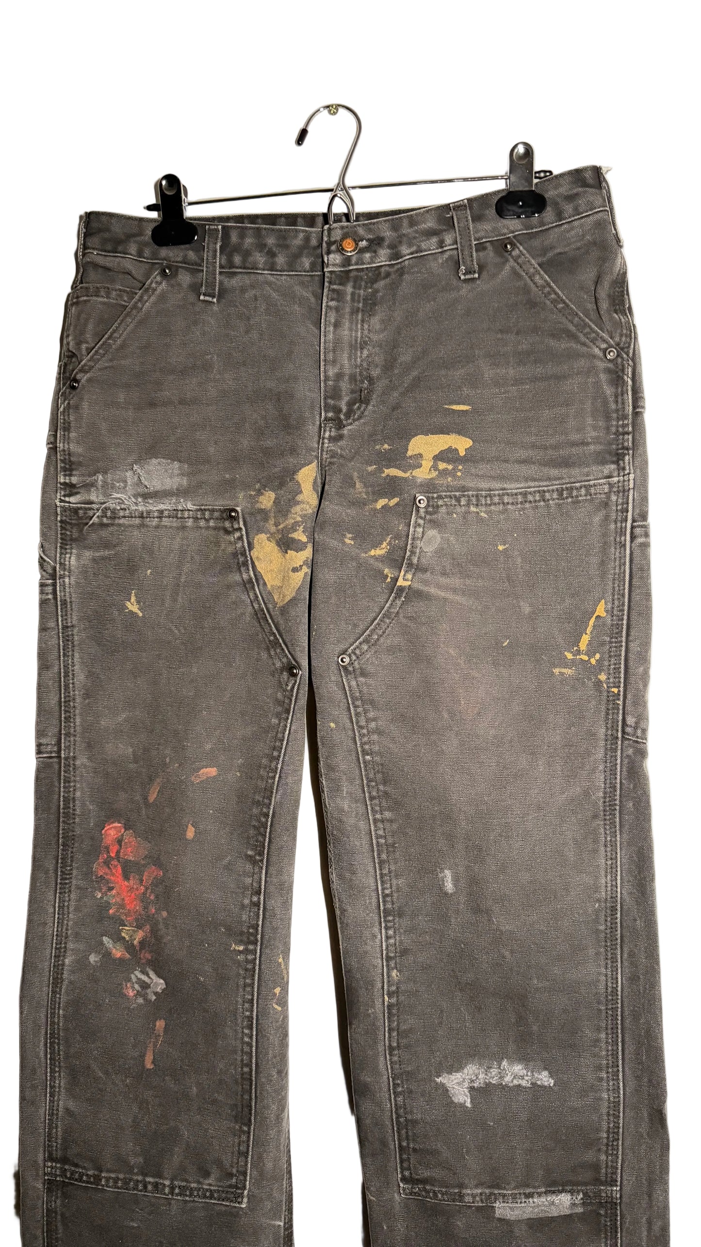 Black Paint Splatter Double Knee