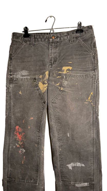 Black Paint Splatter Double Knee