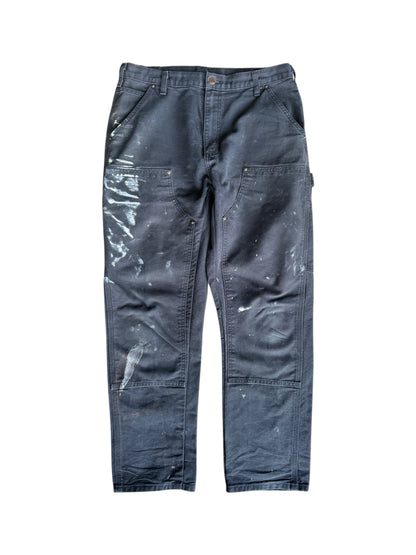 Paint Splatter Black Carhartt Double Knee