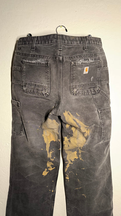 Black Paint Splatter Double Knee