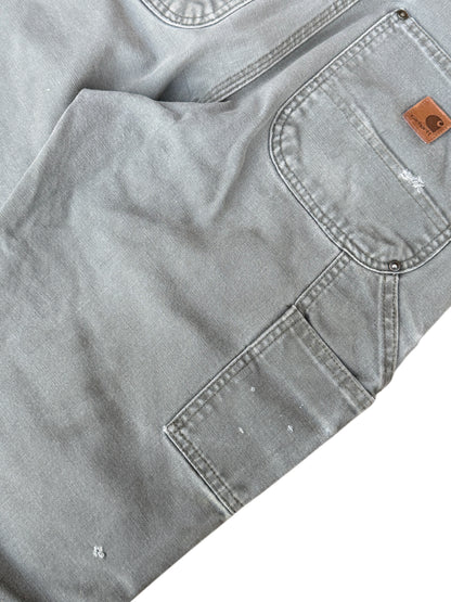 White Paint Splatter Faded Out Green Carhartt Double Knee