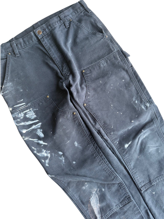 Paint Splatter Black Carhartt Double Knee