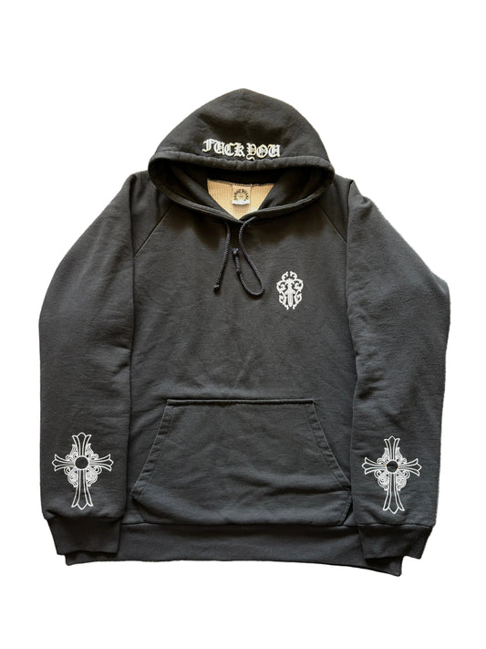 Vintage Chrome Hearts Thermal Lined  "Fuck You" Hoodie