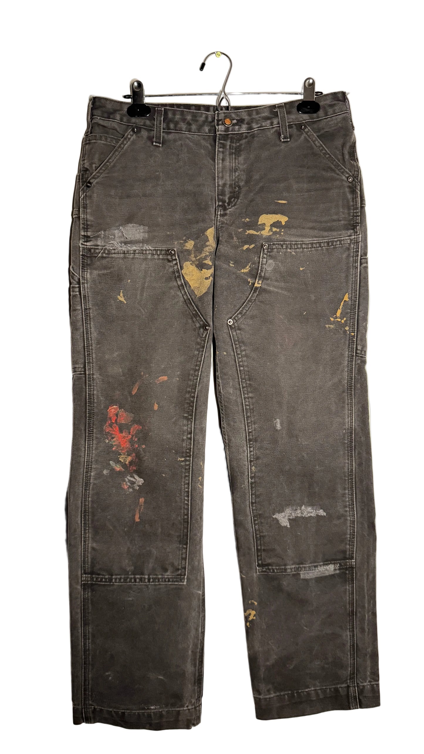 Black Paint Splatter Double Knee