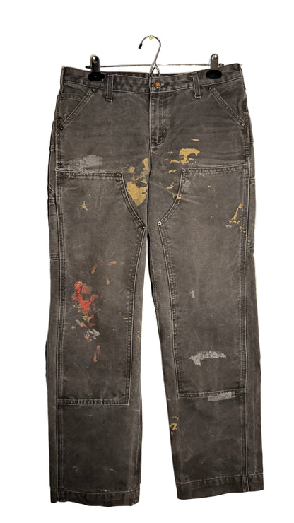 Black Paint Splatter Double Knee