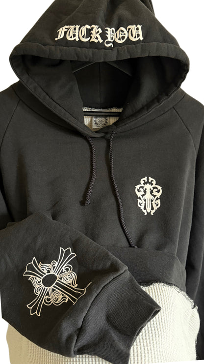Vintage Chrome Hearts Thermal Lined  "Fuck You" Hoodie