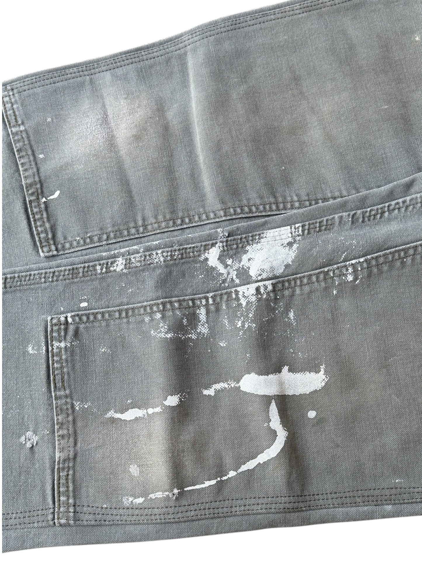 White Paint Splatter Faded Out Green Carhartt Double Knee