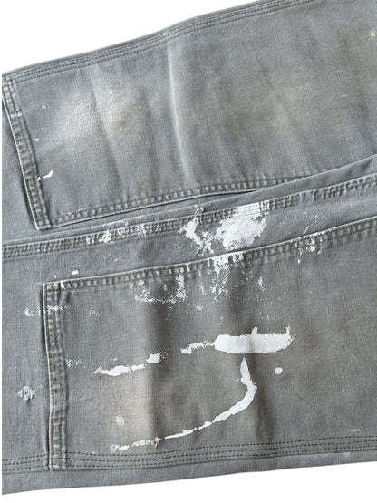 White Paint Splatter Faded Out Green Carhartt Double Knee