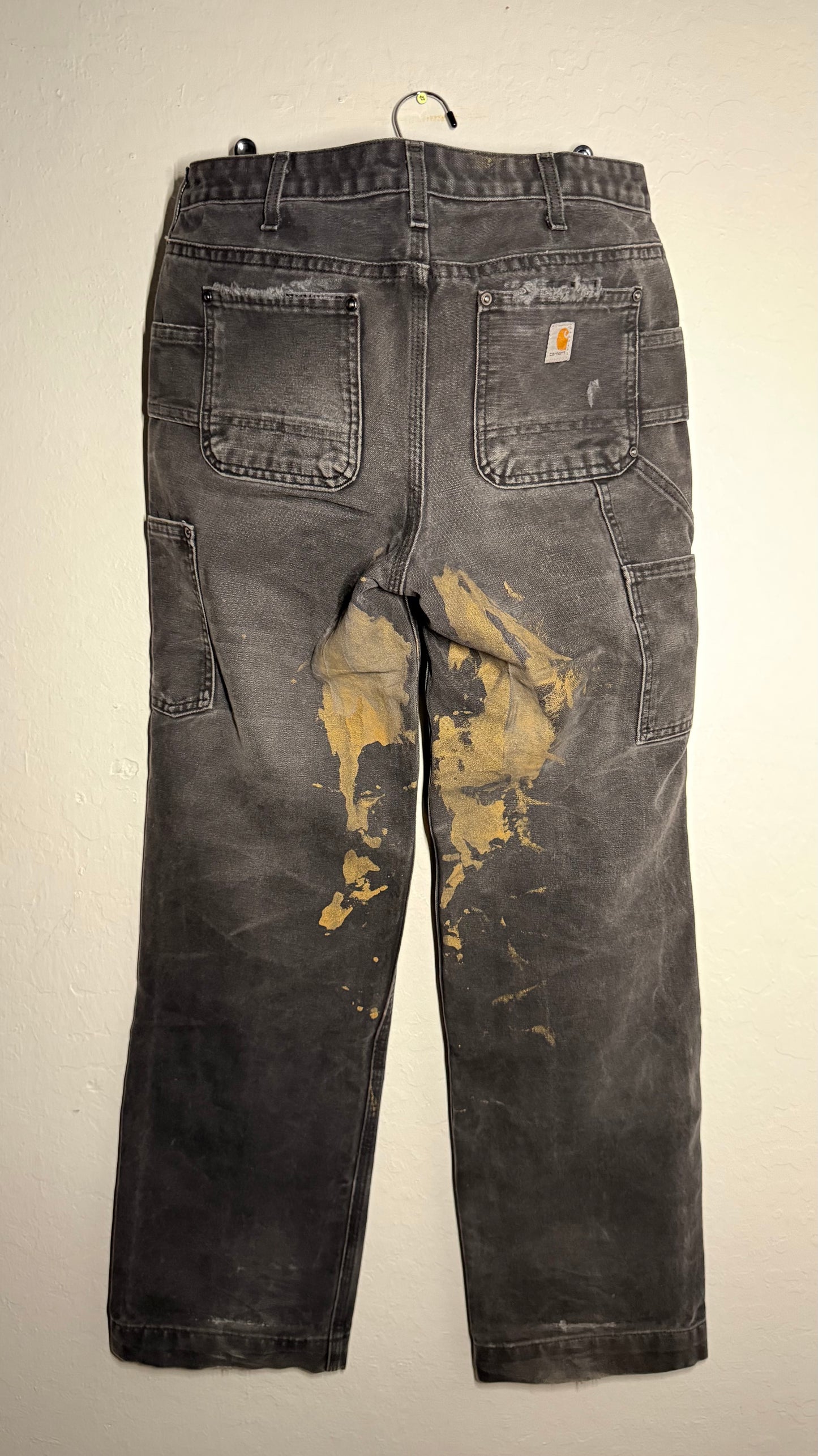 Black Paint Splatter Double Knee