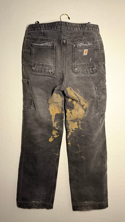 Black Paint Splatter Double Knee
