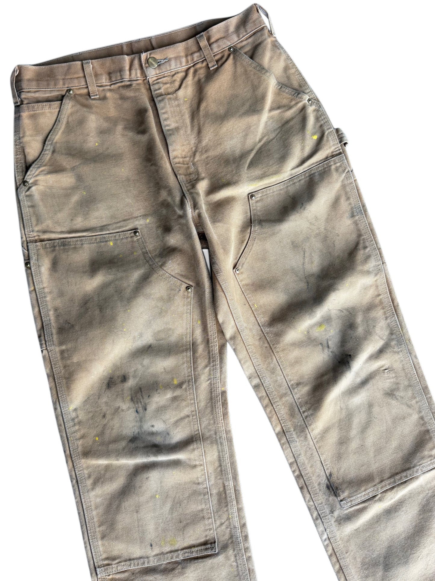 Yellow Paint Tan Carhartt Double Knee