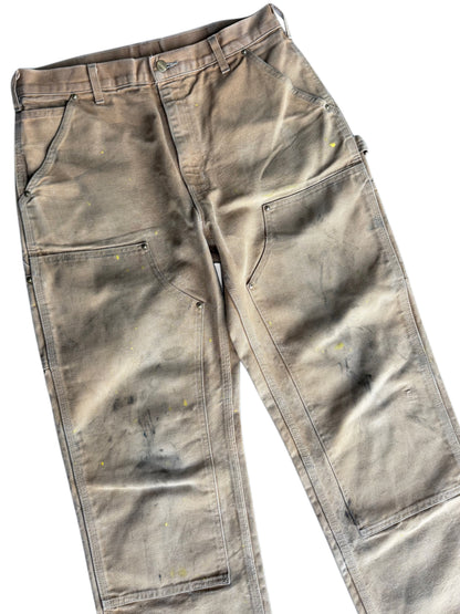 Yellow Paint Tan Carhartt Double Knee