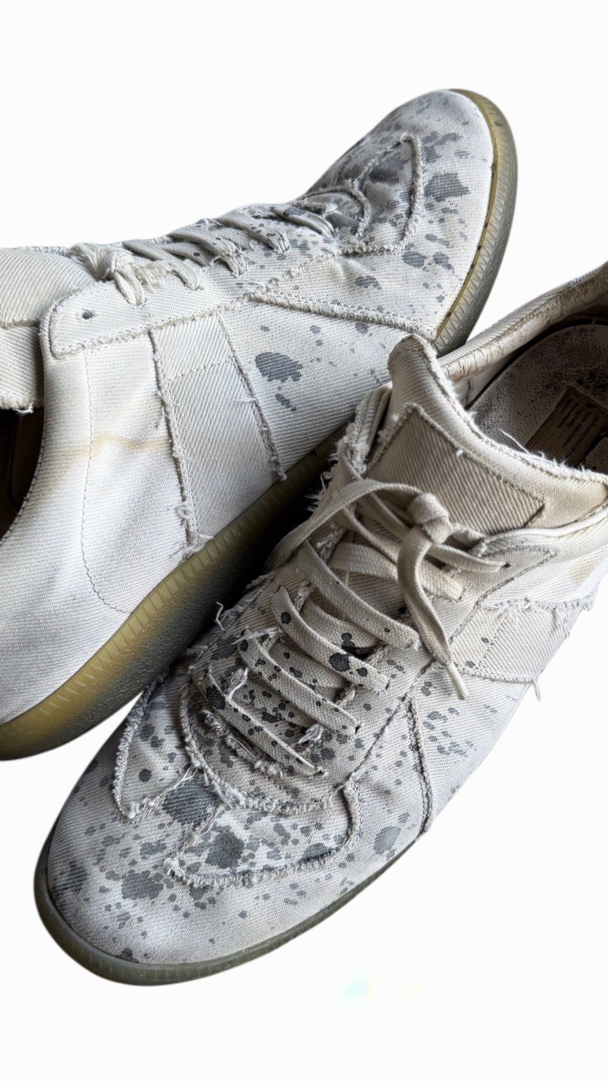 Maison Margiela Frayed Canvas Paint Splatter Gat