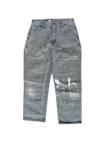 White Paint Splatter Faded Out Green Carhartt Double Knee
