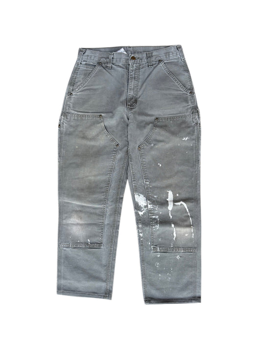 White Paint Splatter Faded Out Green Carhartt Double Knee